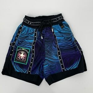 Agua Bendita Luke Eter swim shorts trunks blue purple swirl patch boys new 2T